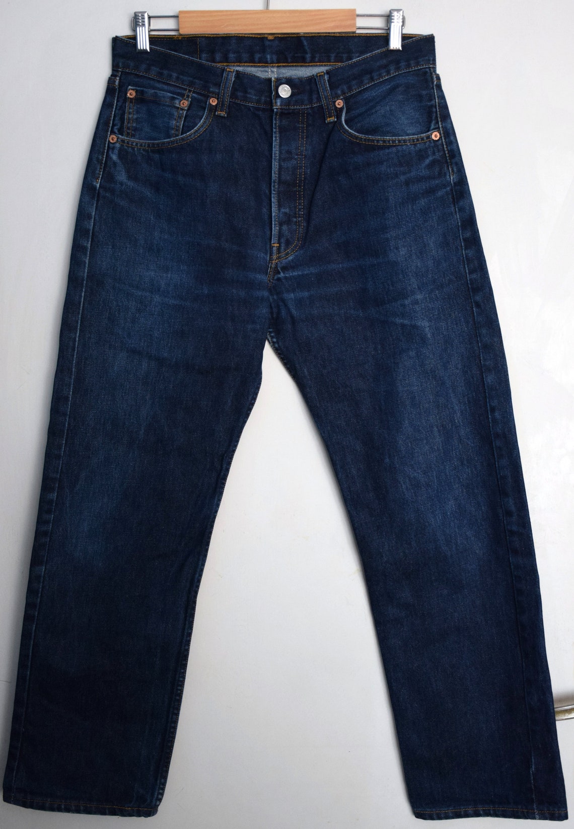 Vintage 90s Levi's 501 Indigo Blue Jeans High Waist - Etsy