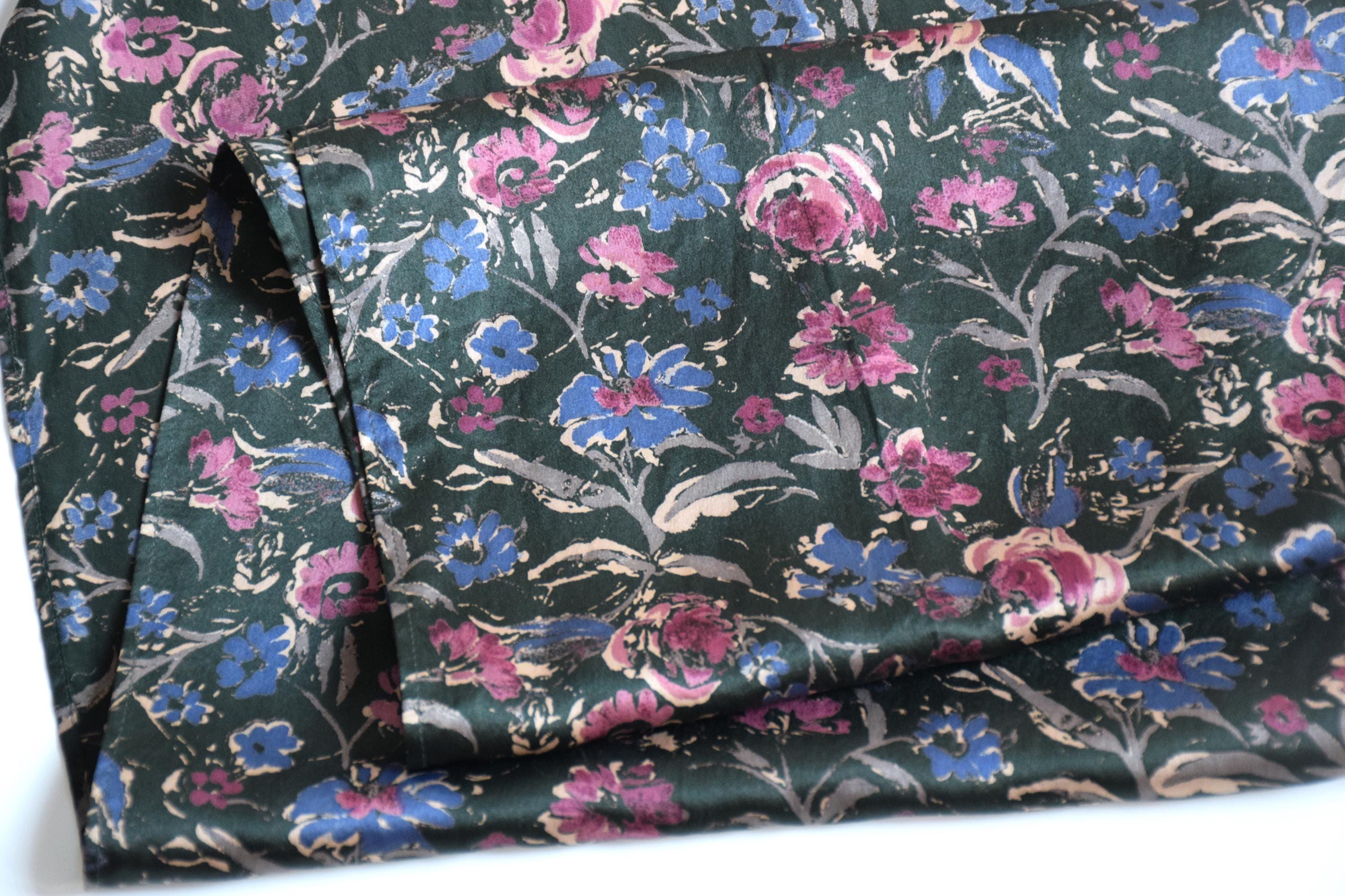 Vintage Floral scarf silk  Headband in Pink and Blue new! Vintage Tropical Floral Scarf, Silk – Ian Drummond Vintage main image 3
