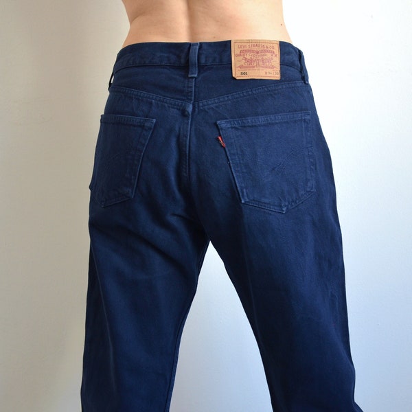 Vintage 90s blue Levi's 501 jeans, Levi strauss high waist jeans, button fly, 32 inch waist, men's ditressed grunge pants, Made in USA