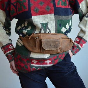 Vintage taupe braune Leder Bauchtasche, Hands Free Gürteltasche, Festival Tasche, Herren Gürteltasche, Reisetasche, Hipster Gürteltasche