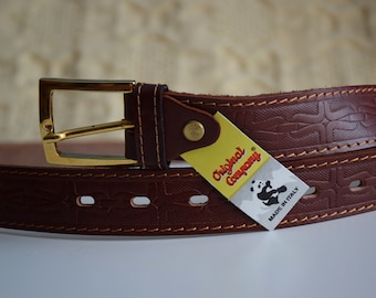 小物 90s used lether belt Vintage 90s Brown Leather Belt, Distressed Men's Leather