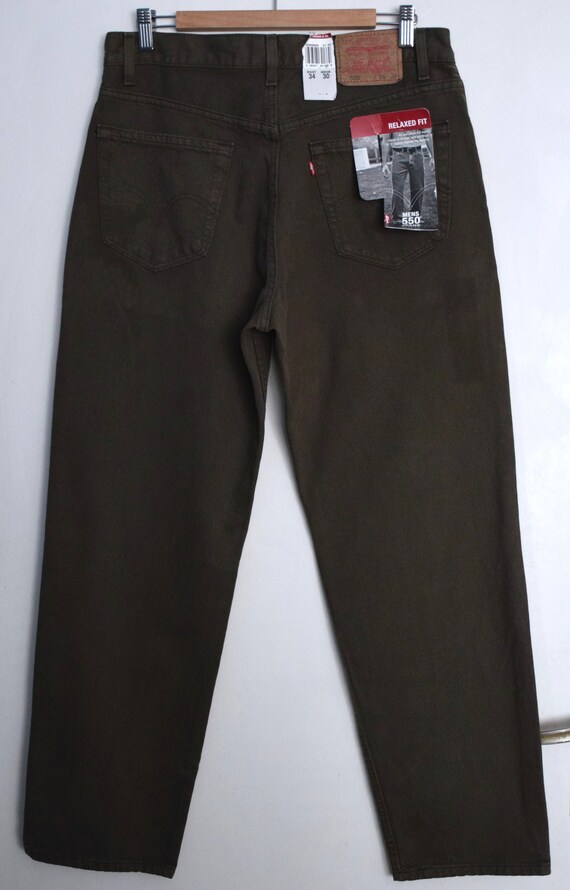 Vintage Levi's 550 Jeans: Green Relaxed Fit, High-Waisted (33 inch)
