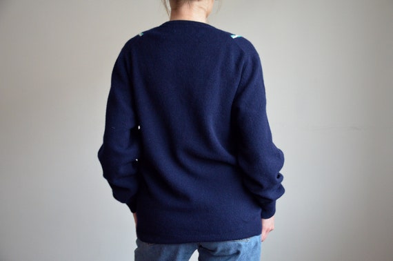 Vintage 80s / 90s blue Pringle wool sweater, Made… - image 8