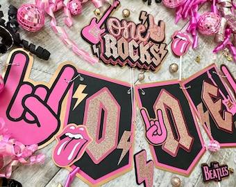 Rock n Roll Rose Gold Pink Banner