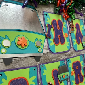 Detective Dog Mystery Bus Theme Birthday Banner