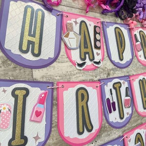 Girls Glam Spa Make Up Make Over Glamour Hair Nails Girl Birthday Banner