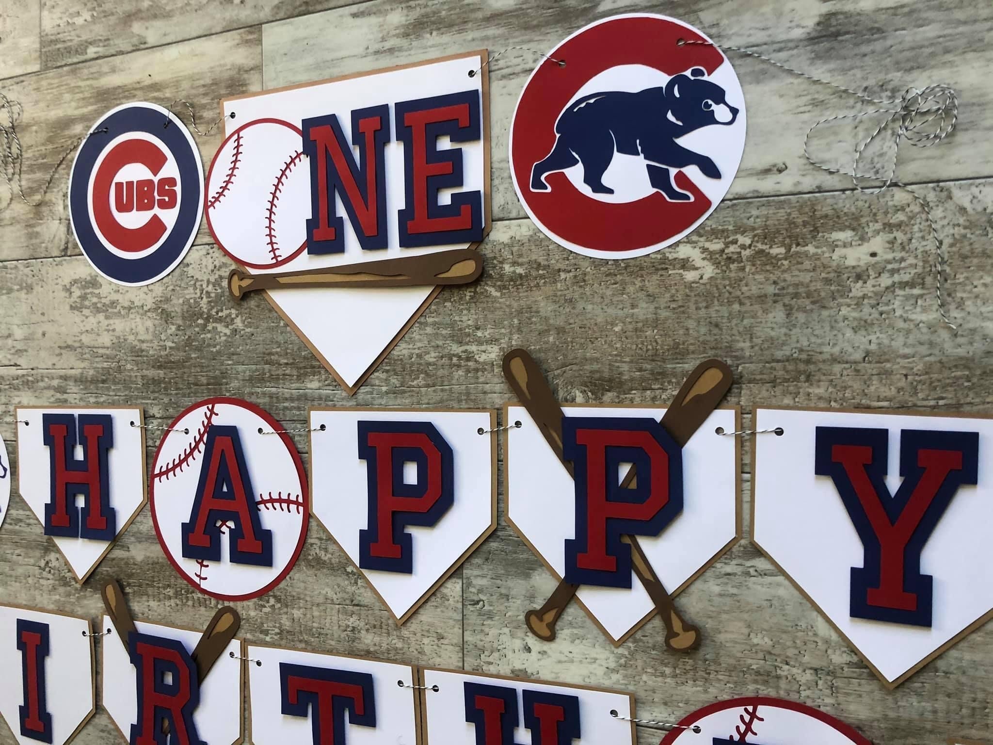 Chicago Cubs Baseball Birthday Banner Package Etsy