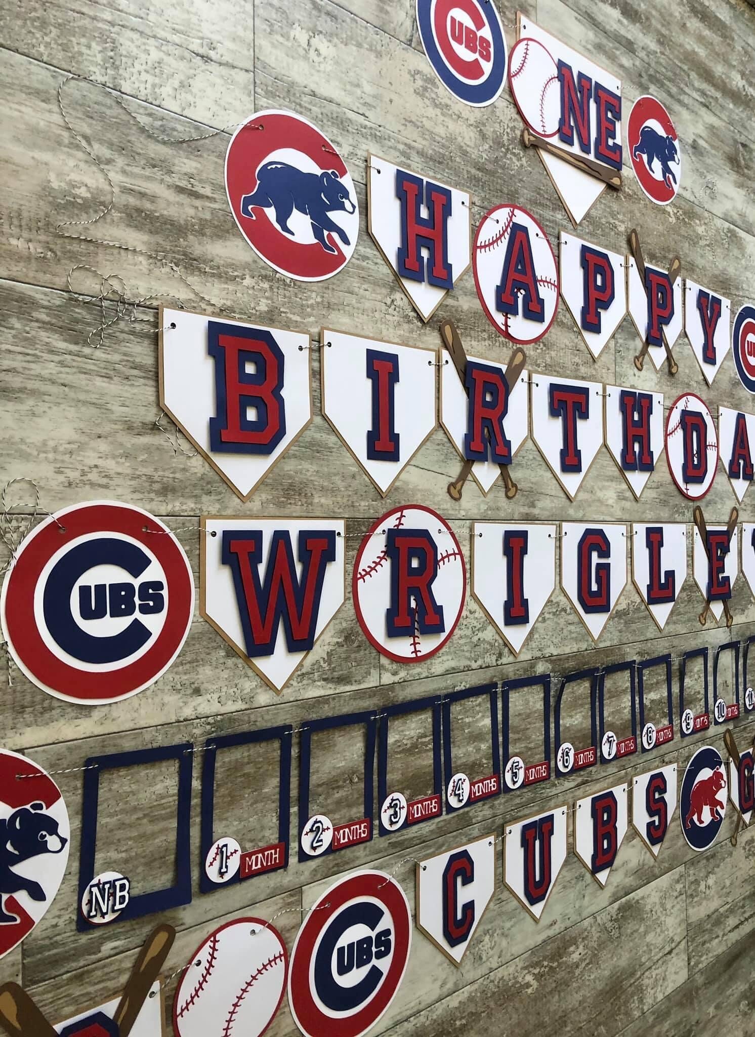 Chicago Cubs Baseball Birthday Banner Package Etsy