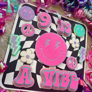 Teen Preppy Aesthetic Checkered Happy Birthday Banner One Happy Girl Birthday Table Sign