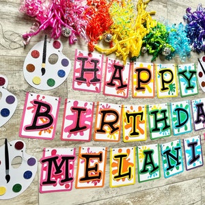 Paint Party Banner, Art Party, Pastel Paint Party, Rainbow Party, Art Decorations, Paint palette birthday Banner