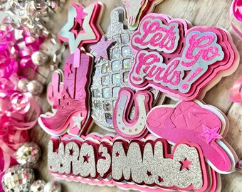  Disco Cowgirl Birthday Cake Toppers - NOVBAUB 48PCS Let's Go  Girls Party Decorations Hot Pink Cowgirl Birthday Party Decorations Disco  Bachelorette Party Supplies Cupcake Toppers for Women Girls : Grocery 