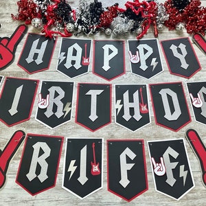 Rock N Roll Rockstar Born To Rock First 1st Party Happy Birthday Bannerr