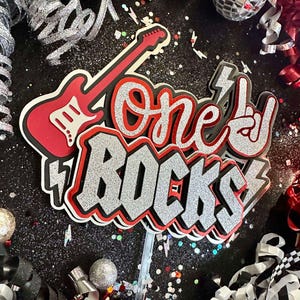 One Rocks Rock N Roll Born to Rock Thema Kuchen Topper