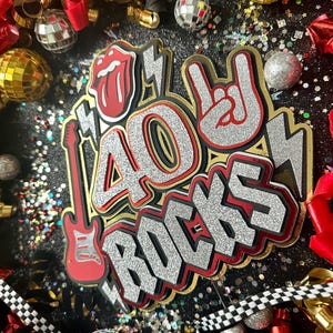 Tema Rock N Roll 1 2 3 4 5 Decorazione per torta Rocks