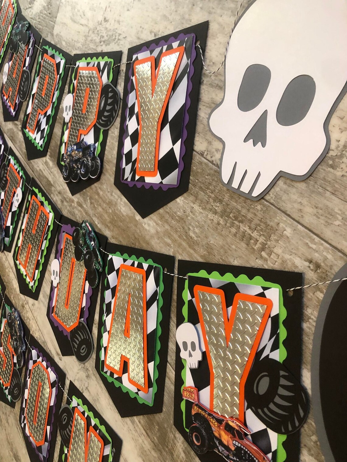 Monster Truck Grave Skull Dirt Digger Big Wheel Inspired Etsy