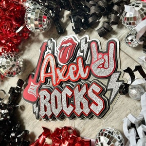 Rock Rockstar Rock N Roll One Rocks Cake Topper & Cupcake Toppers