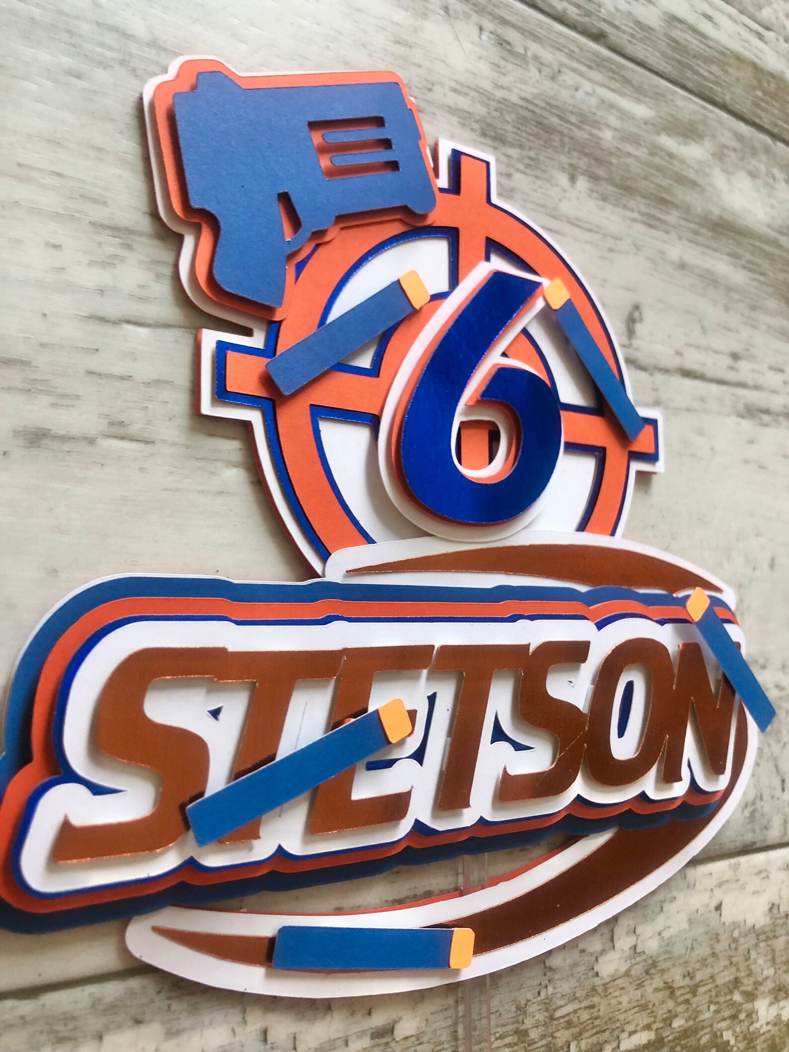 Foam Dart War Laser Dart Gun Target Blue Orange Theme Birthday Etsy