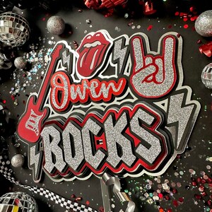 Rock Rockstar Rock N Roll One Rocks Cake Topper & Cupcake Toppers - Etsy
