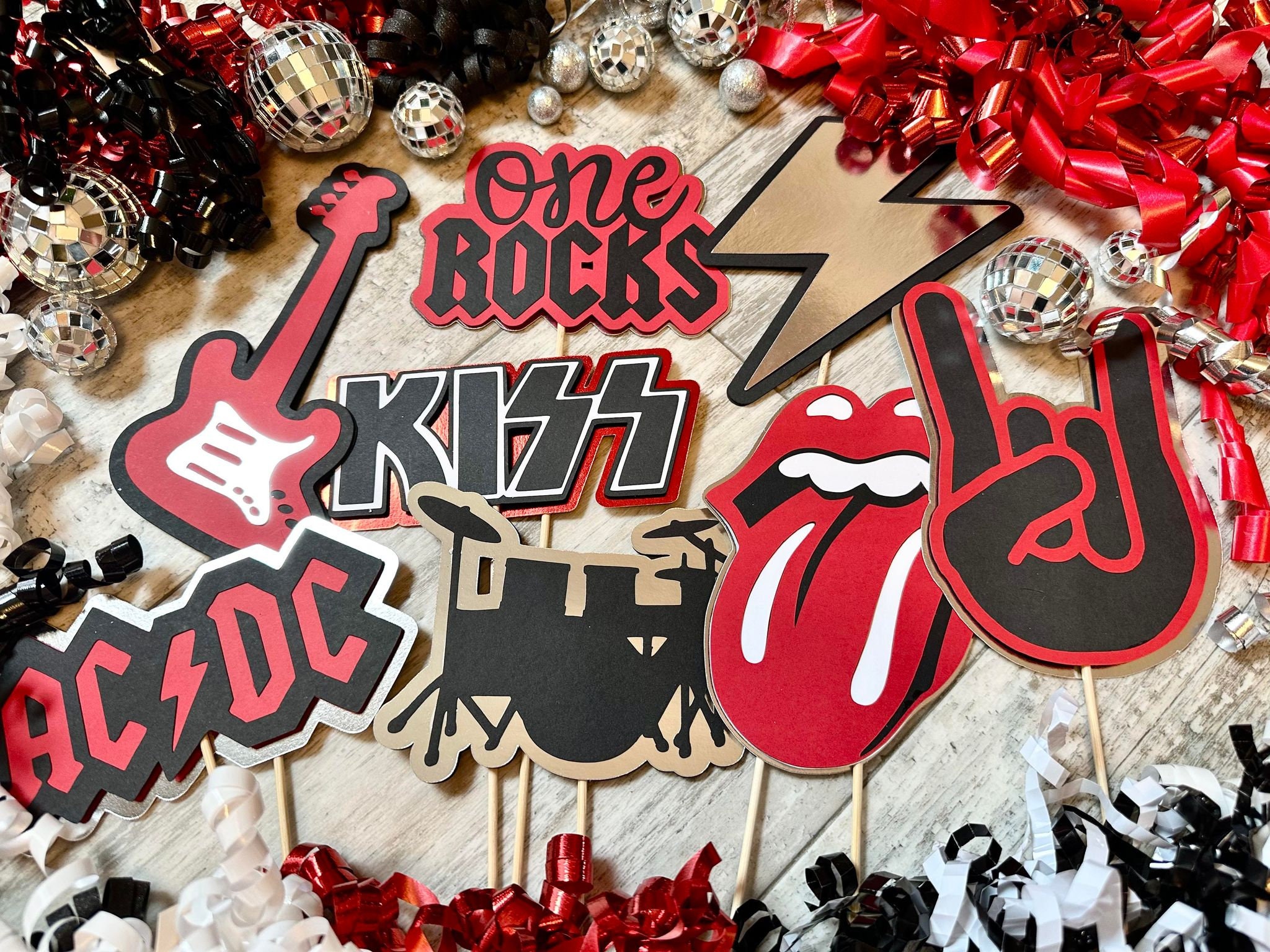 【R&B】Center Piece / Kinda Right Rock N Roll Theme Centerpiece Picks Sticks - Etsy