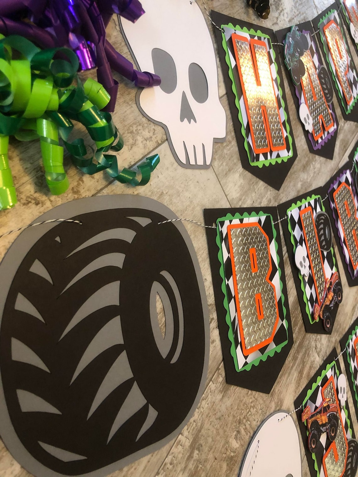 Monster Truck Grave Skull Dirt Digger Big Wheel Inspired Etsy