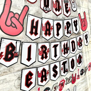 Rock N Roll Rock Star Born To Rock Music band Theme First Birthday Party Banner Package
