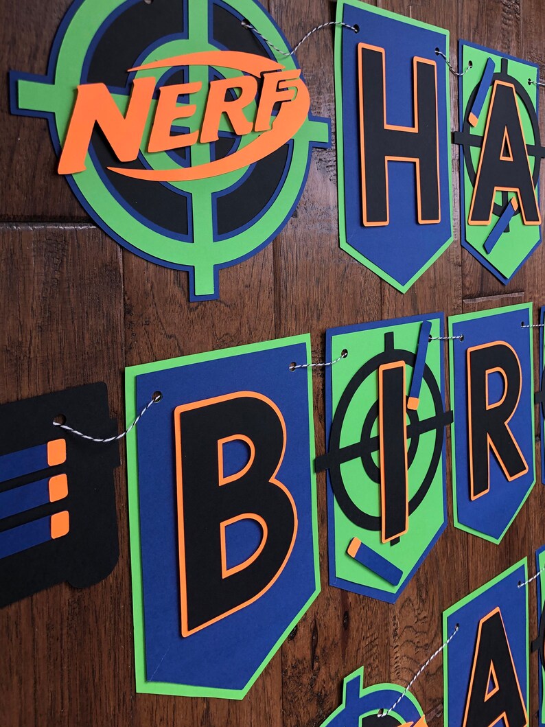 Nerf Dart Gun Theme Birthday Party Banner | Etsy