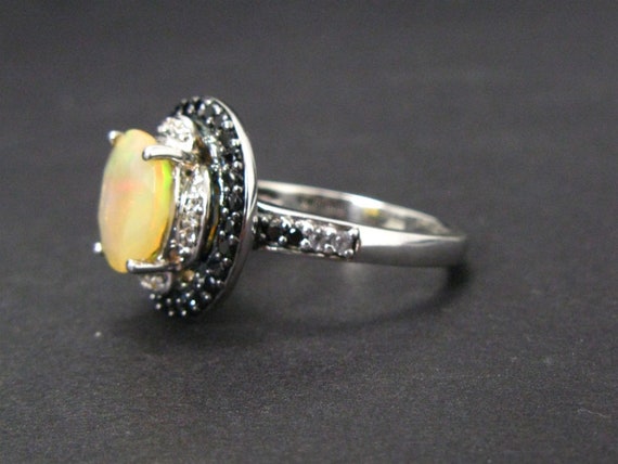 Estate Sterling Natural Jelly Opal Sapphire & Spi… - image 5