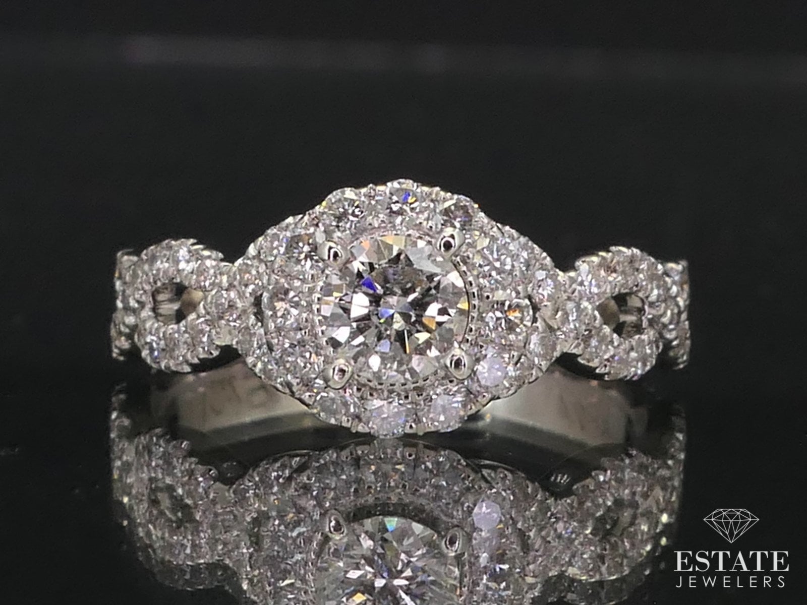14K White Gold Neil Lane Natural .66ctw Diamond Halo Engagement Ring 3.7g I15181 Etsy