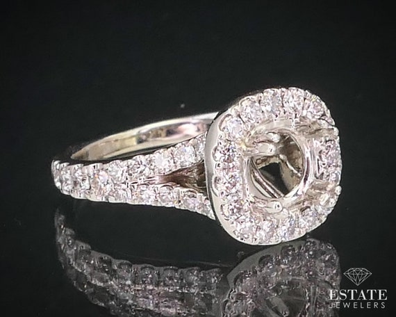 14k White Gold Natural .82ctw Diamond Engagement … - image 2