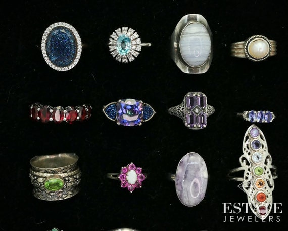 Large Sterling 925 Colorful Multi Gem Ladies Ring… - image 2