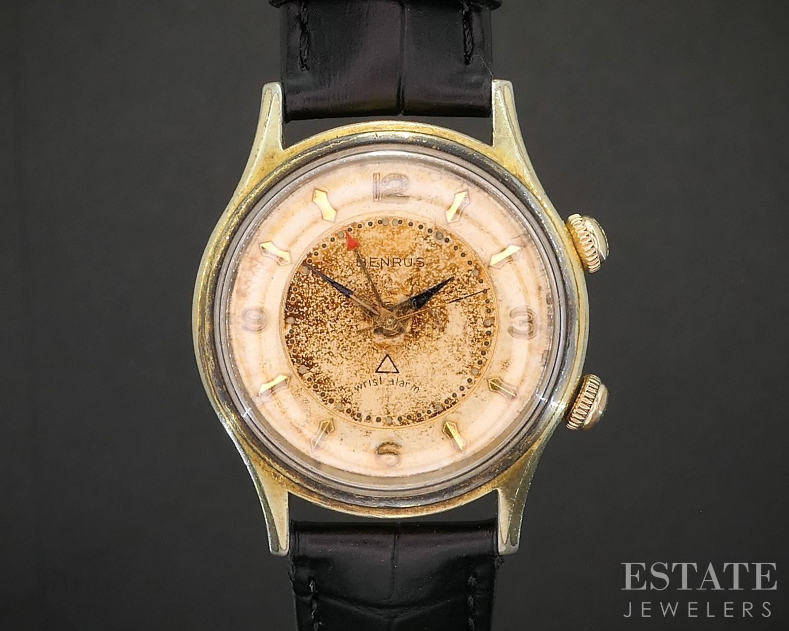 Montre Benrus Vintage Plaqué Or Années 50 - Diamants & Rubis, Mouvement Suisse, Reconditionnée