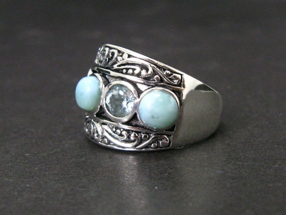 Sterling Silver Natural Natural Larimar & Blue To… - image 2