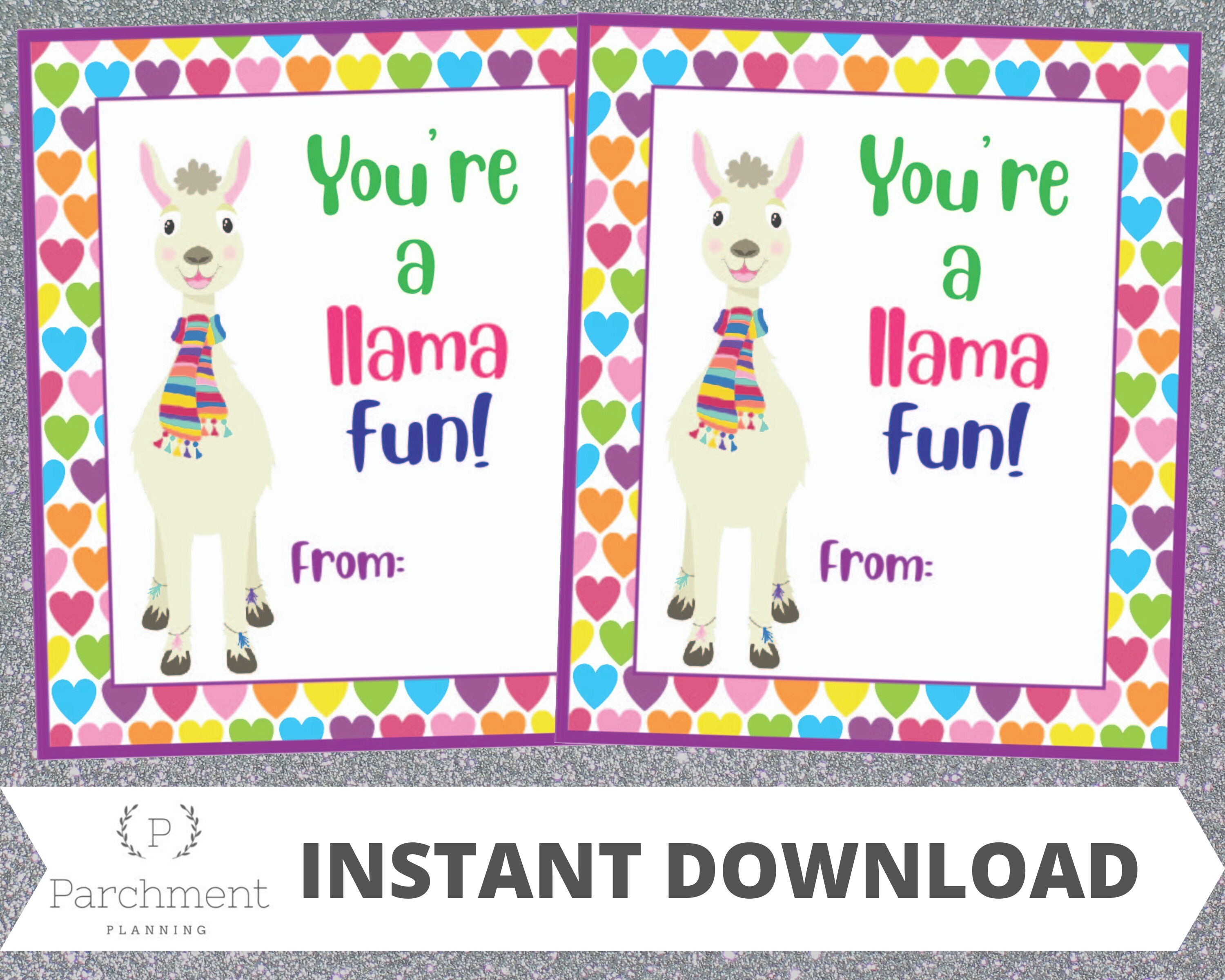 Llama Party Printable / Llama Party Favor / Cactus Party Favor - Etsy