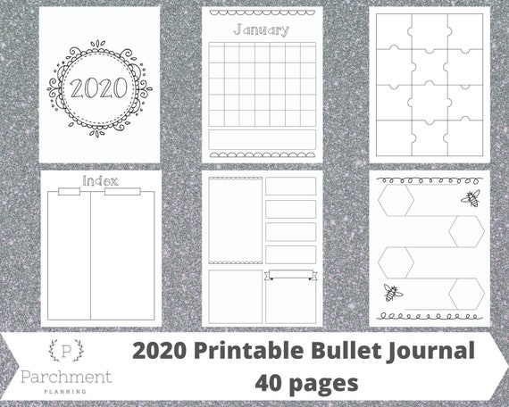 Printable Bullet Journal / Blank Bullet Journal / Bullet | Etsy
