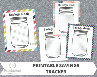 Printable Mason Jar Savings Tracker / Printable savings tracker / Budgeting worksheet / budgeting printable / Emergency Savings Tracker