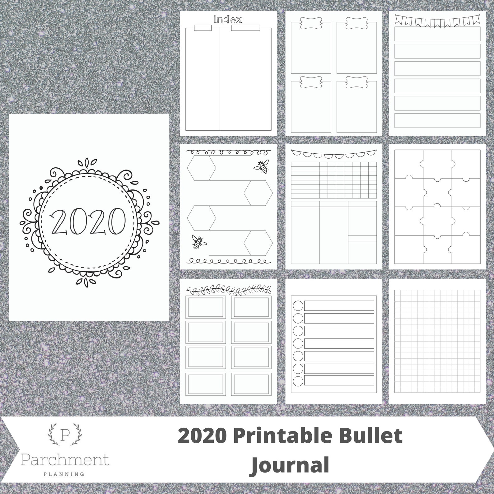 Printable Bullet Journal / Blank Bullet Journal / Bullet | Etsy
