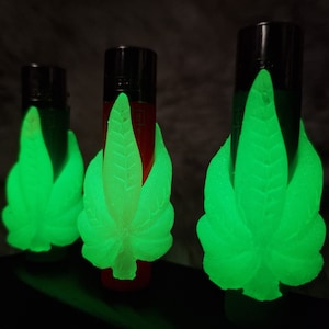 Lighter Sleeve - Glow In The Dark - Leaf Design