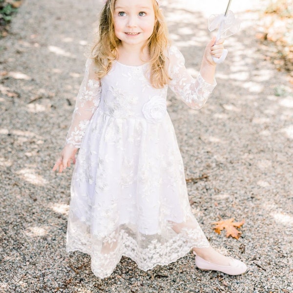 Themis white christening dress, lace girl's baptism gown, white christening gown, blessing dress, infant baptism dress, dedication gown