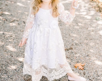 Organic Cotton & Lace Christening Gown • Handmade Heirloom Dress