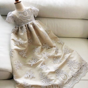 Jovianne luxury lace baptismal dress, christening dress, christening gown, baby girl's baptism gown, dedication gown, blessing gown image 1