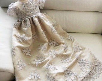 Jovianne luxury lace baptismal dress, christening dress, christening gown, baby girl's baptism gown, dedication gown, blessing gown