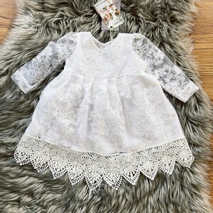 Liisi christening dress, christening gown, off white christening dress, baptism dress, lace blessing gown, lace christening,dedication dress