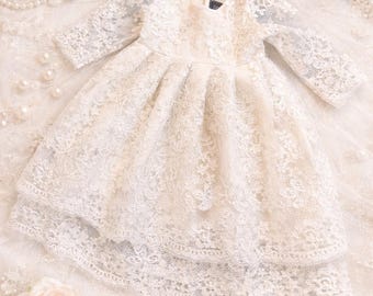 Hemera Handmade Ivory Lace Christening Gown • Heirloom Baptism Dress
