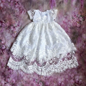 Theia Christening Dress Lace Baby Girl's Baptism Gown - Etsy