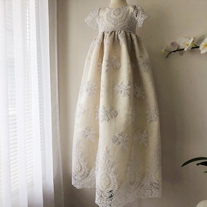 Jovianne luxury lace baptismal dress, christening dress, christening gown, baby girl's baptism gown, dedication gown, blessing gown image 5