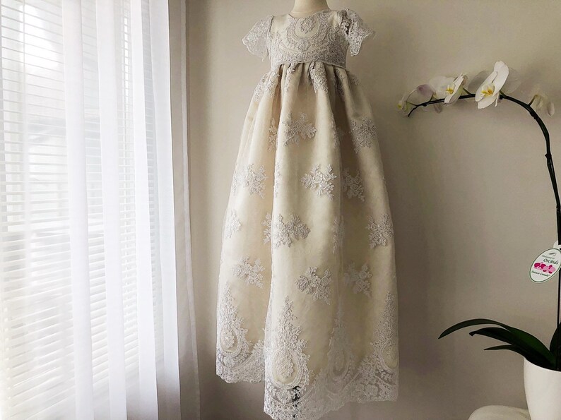 Jovianne luxury lace baptismal dress, christening dress, christening gown, baby girl's baptism gown, dedication gown, blessing gown image 5