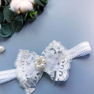 Hemera headband, christening bow, christening headband, baby headband, baptism headband, blessing headband, christening headpiece image 2