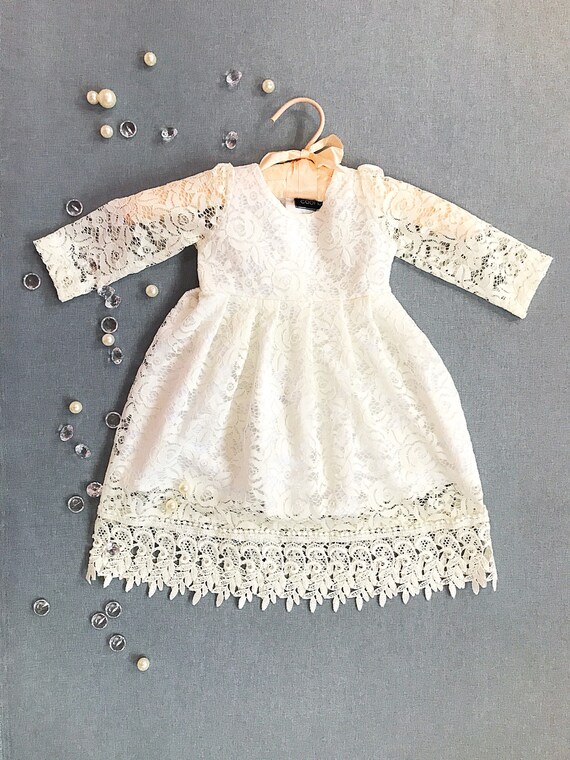 off white baptism dress
