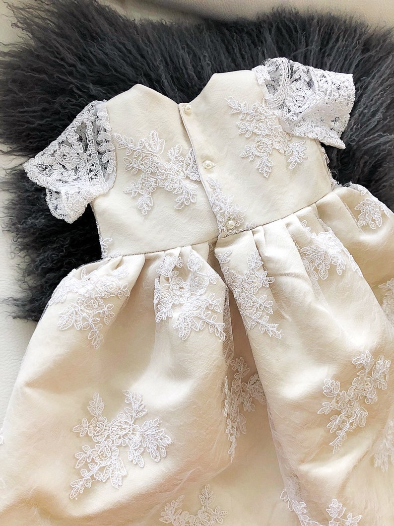 Jovianne luxury lace baptismal dress, christening dress, christening gown, baby girl's baptism gown, dedication gown, blessing gown image 8