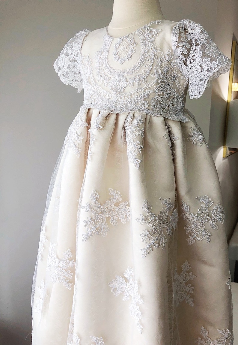 Jovianne luxury lace baptismal dress, christening dress, christening gown, baby girl's baptism gown, dedication gown, blessing gown image 6